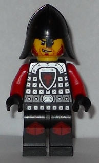 LEGO Minifigure-Castle - Dragon Knight Scale Mail with Dragon Shield and Shoulder Armor, Knee Pads, Helmet with Neck Protector, Angry Scowl-Castle-CAS529-Creative Brick Builders